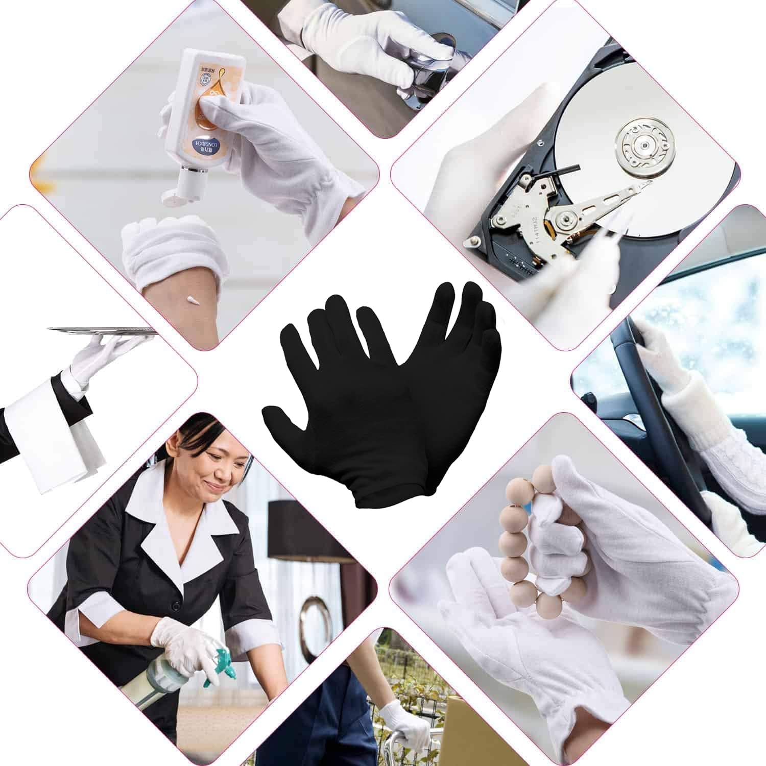 Kuber Industries Pack of 2 Pair Gloves | Cotton Summer Gloves | Protection from Sun Burns | Dust | Pollution | Unisex Adults | Black, 26 cm x 10 cm x 1 cm 4