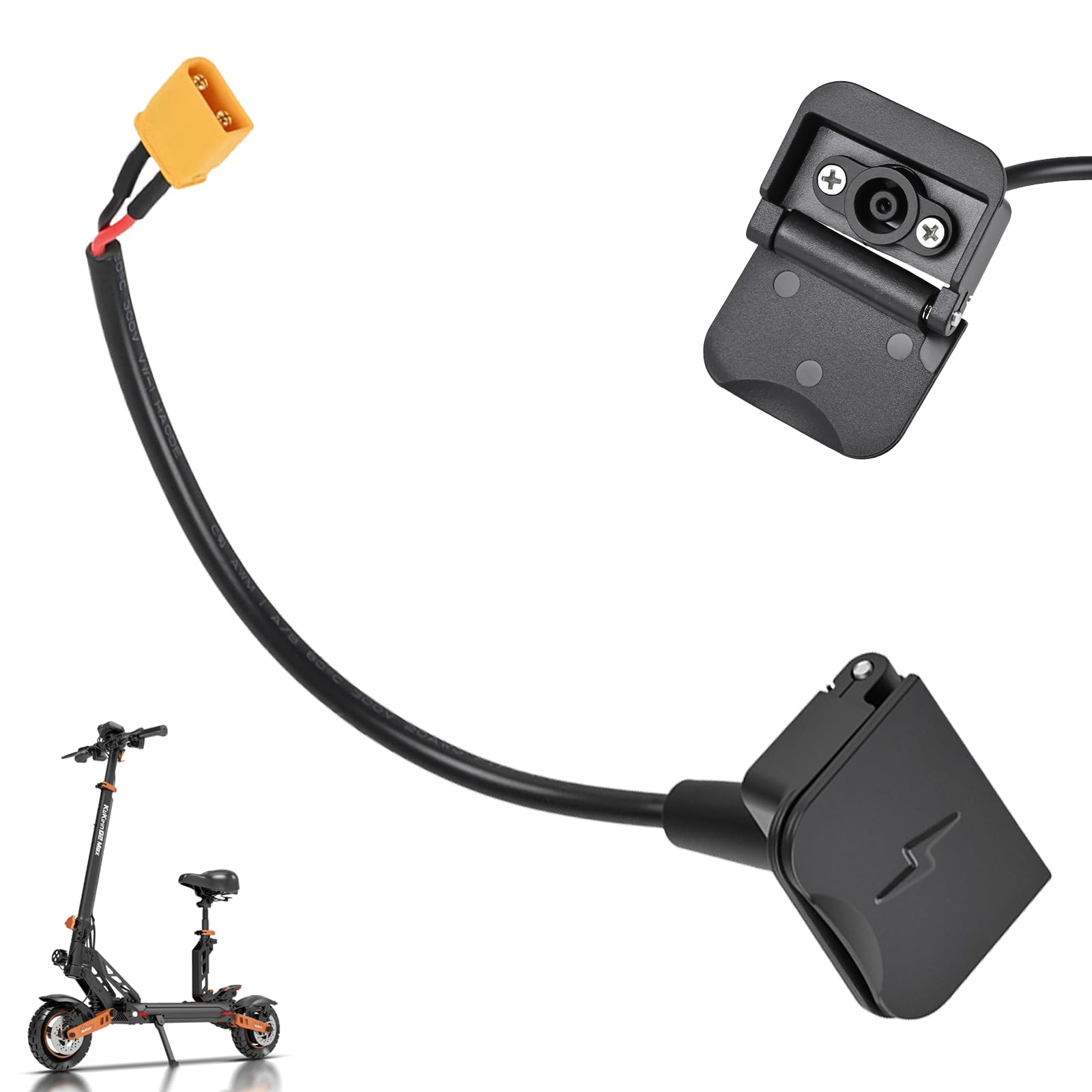 Charging Connector for Kukirin G2 MAX Electric Scooter Replacement Accessory with Dust Protection Charging Port for Electric Scooter Battery Charging Connector for