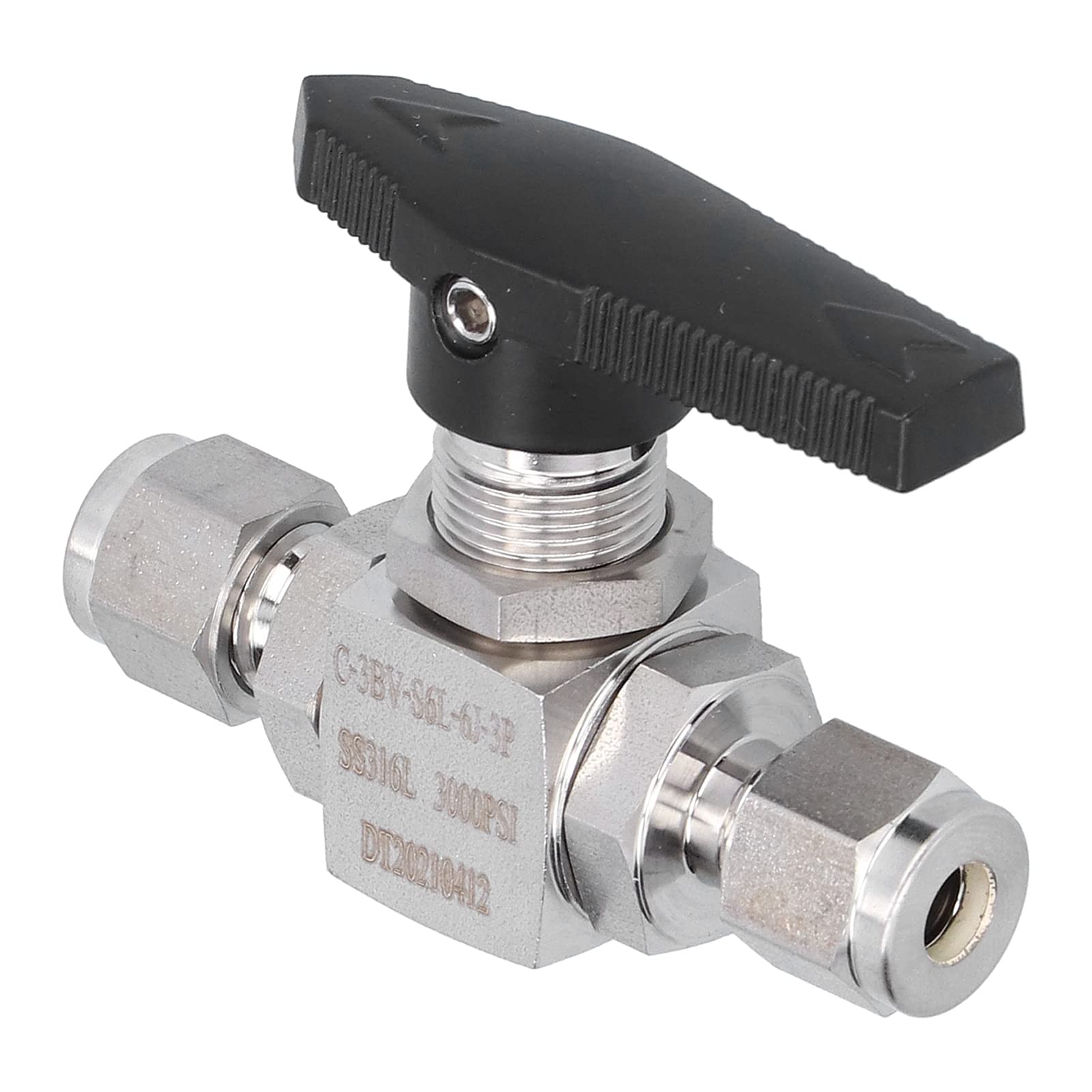 Robinet à tournant sphérique 6 mm en inox avec raccord fileté 3000 psi pour eau et gaz