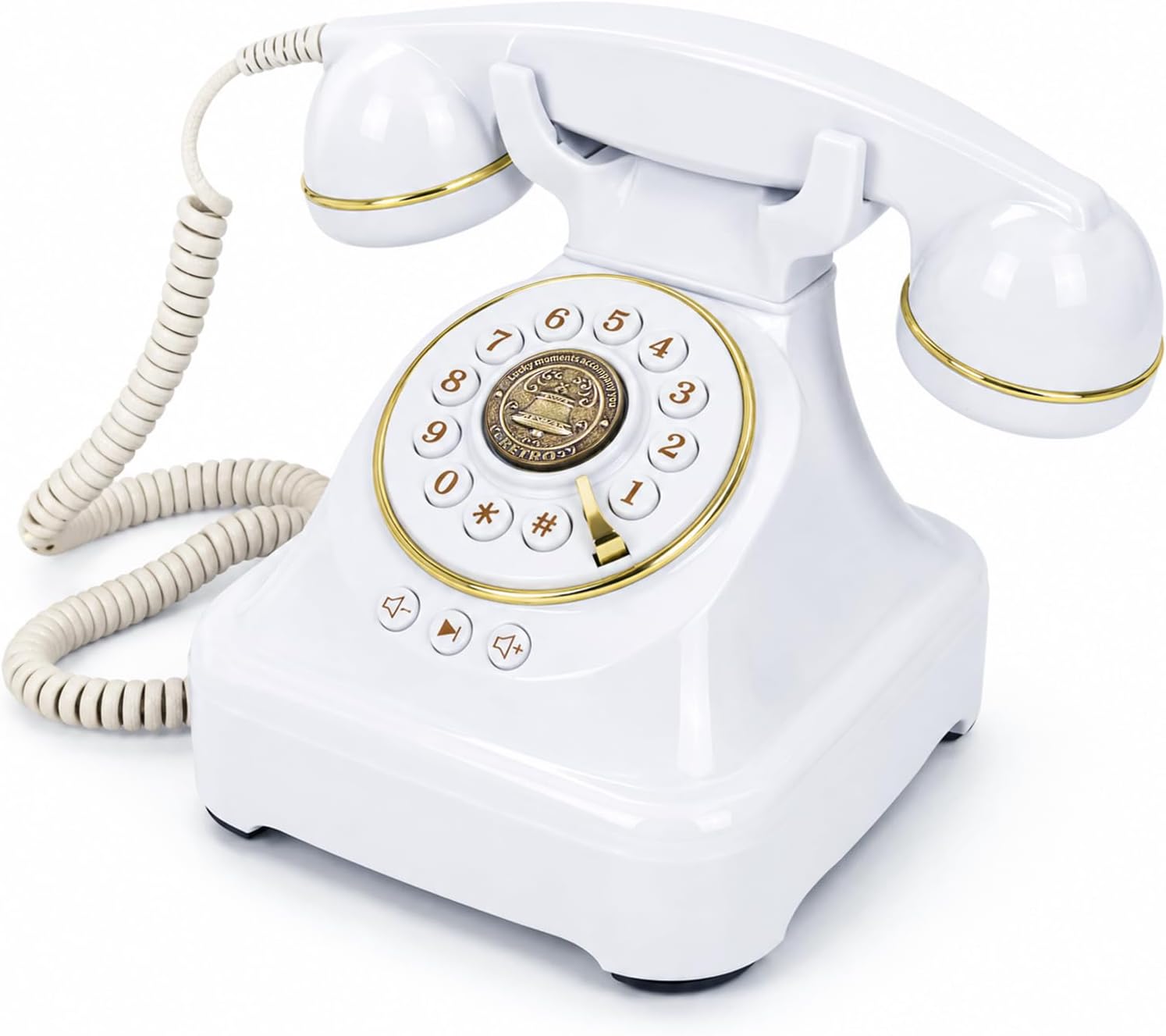 Audio Guest Book Wedding Phone, Retro Audio Phone Guestbook with Clear Voice Recording for Wedding Reception, Bridal Shower, Birthday, Baby Shower, Anniversary, Engagement (White)