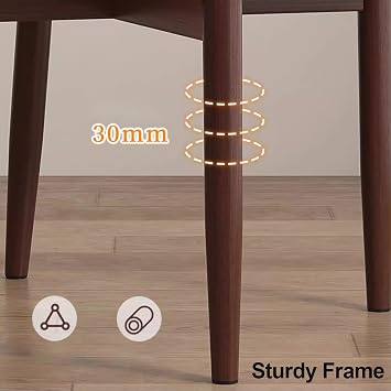 Wooden Dining Chairs 1PC, Modern Faux Leather Upholstered Kitchen Side Chairs with Curved Backrest, Farmhouse Accent Chairs, Modern Padded Chair