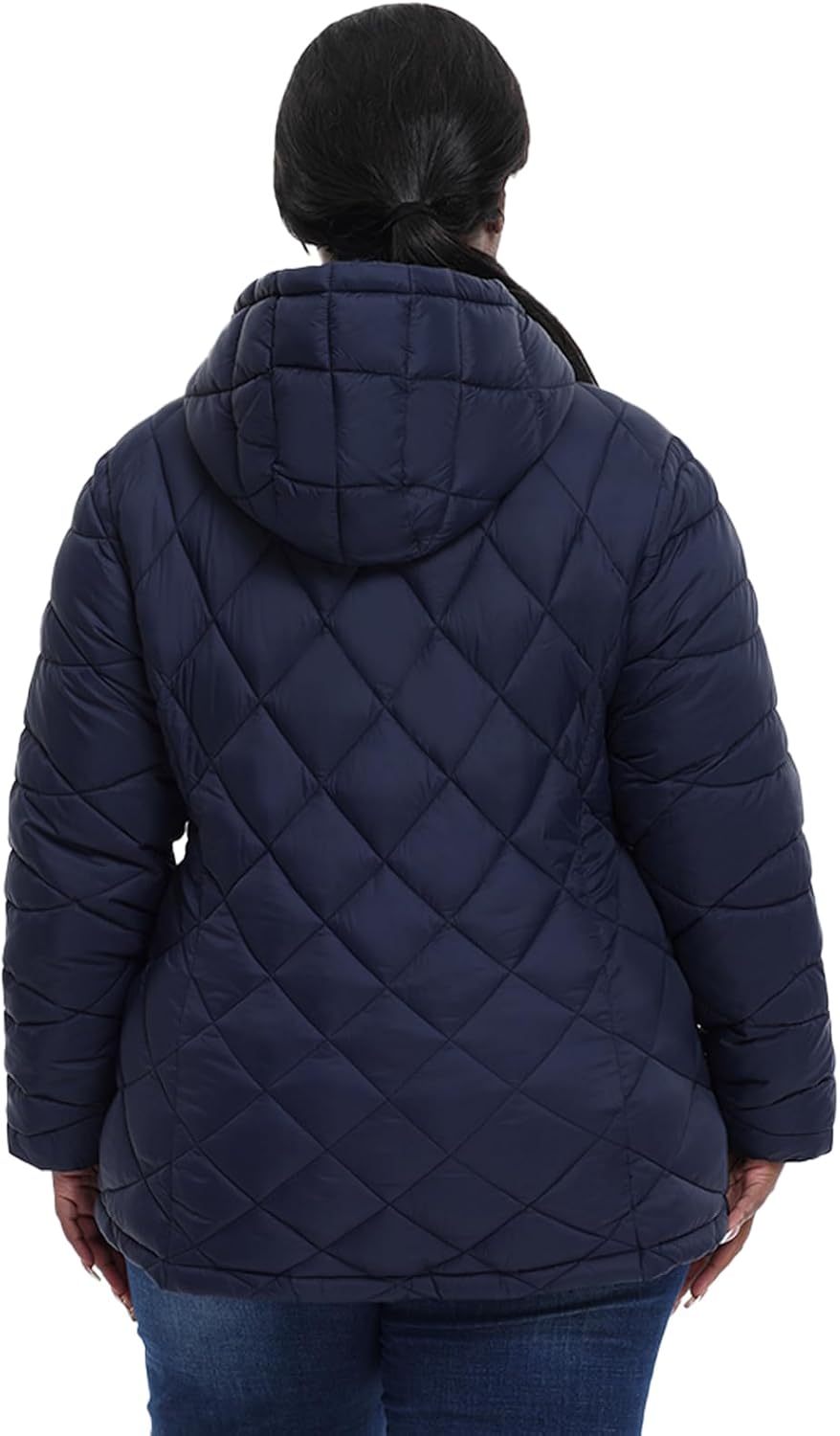 Plus Size Women's Packable Puffer Jacket 1X-6X Water-Resistant Lightweight Winter Coat(Exclusively for Plus Size) - Image 3