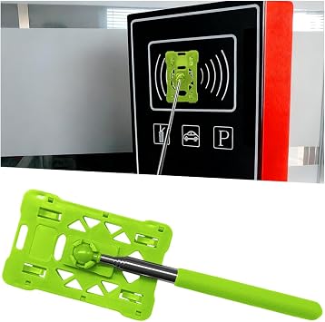 Craedli Telescopic Rod Card Holder Reacher, Automotive Parking Toll Swiping Stick Grabber with Extendable Long Rod, Universal Car Park Contactless Payment Tool Green