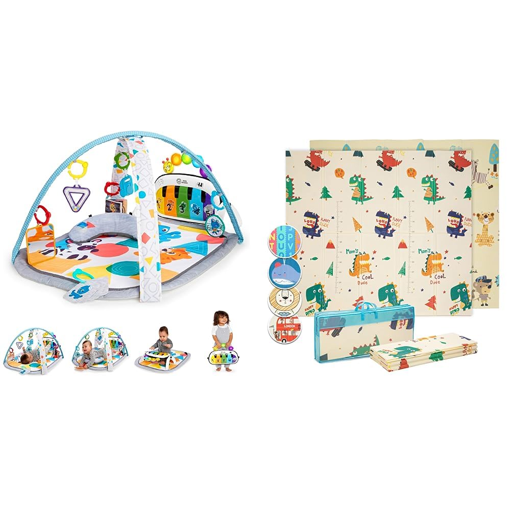 Baby Einstein, Gimansio de Actividades Musical para bebés 4en1 Kickin' Tunes con Piano & Babify Alfombra Bebe Acolchada Plegable para Juegos, Mat Suelo para Bebe para Jugar en Casa