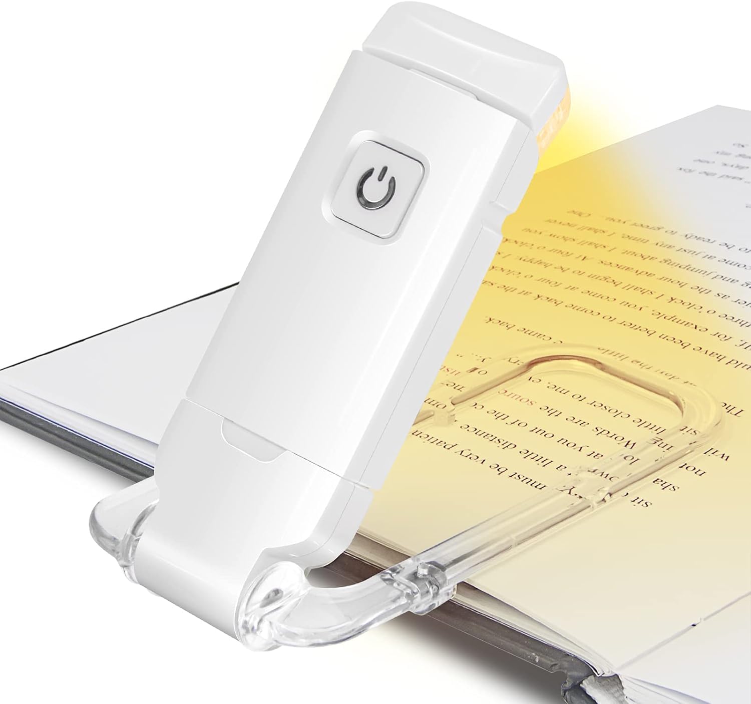 USB Rechargeable Book Reading Light with Brightness Adjustable for Eye-Protection, with Clip Rechargeable (White)