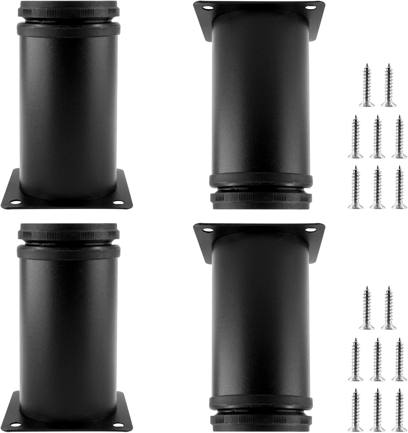 Murtenze 4 Pack 4 Inch Furniture Legs Black, Stainless