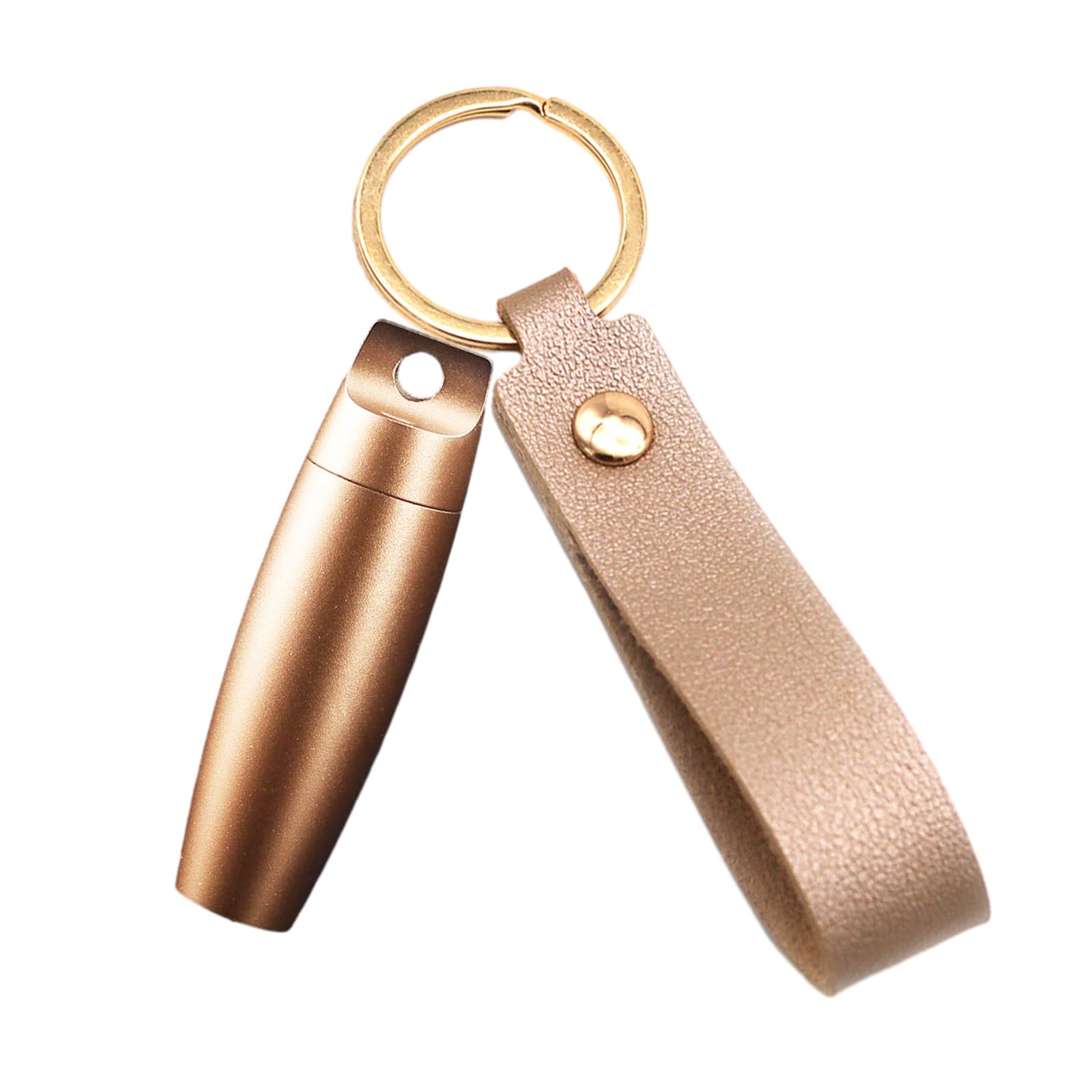 Small Pill Container with Keychain for Travel, Mini Pill Bottle/Gold Pill Organizer for Purse or Wallet, Portable Metal Waterproof Pill Box.
