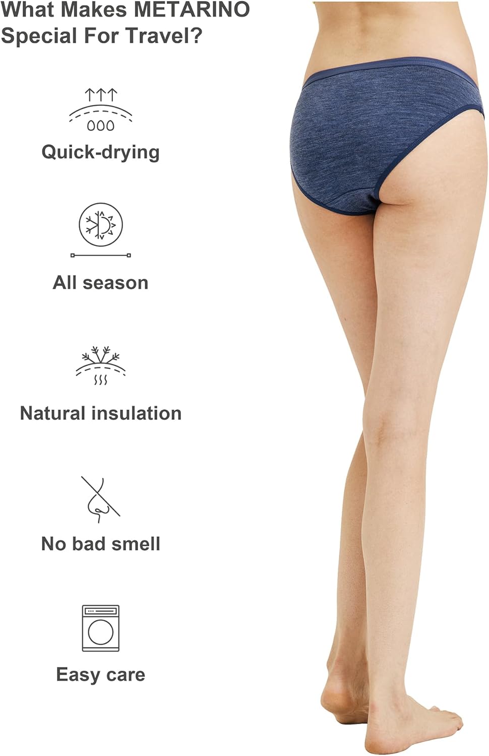 METARINO Women's Underwear Panties Soft Merino Wool Sports Active Briefs - Image 2