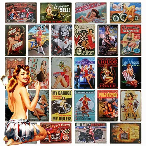 Pinup Girl Metal Sign Bad Apple Cider Retro Metal Wall Plaque Art Vintage Advertising Sign Man Cave #TOP3