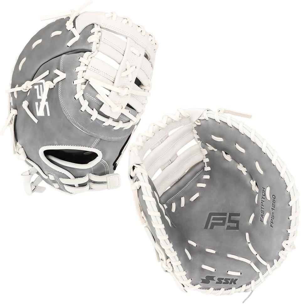 SSK FP5 Fastpitch Softball First Base Mitt 12.5” – 13” Right & Left Hand Throw Premium Full Leather Softball Glove