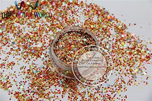 Xmas-14 Mix Shiny Christmas Glitter Holographic Colors and Shapes spangles Glitter for Nail Art or DIY Decoration 1pack=50g