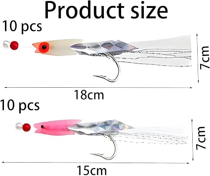 20 Pcs Mackerel Feathers for Fishing Set, Mackerel Lures Sea Fishing Rigs