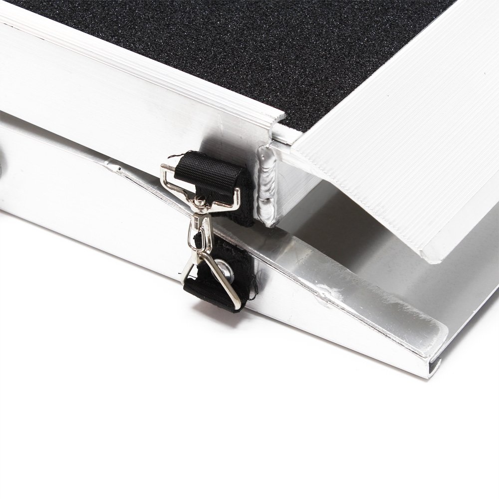 Wiltec Rampe d'accès pour Chien et Animaux – 1220 x 380 x 60 mm – capacité 115 kg – Une Fois Pliable – en Aluminium – avec Surface antidérapante Embarquement Voiture