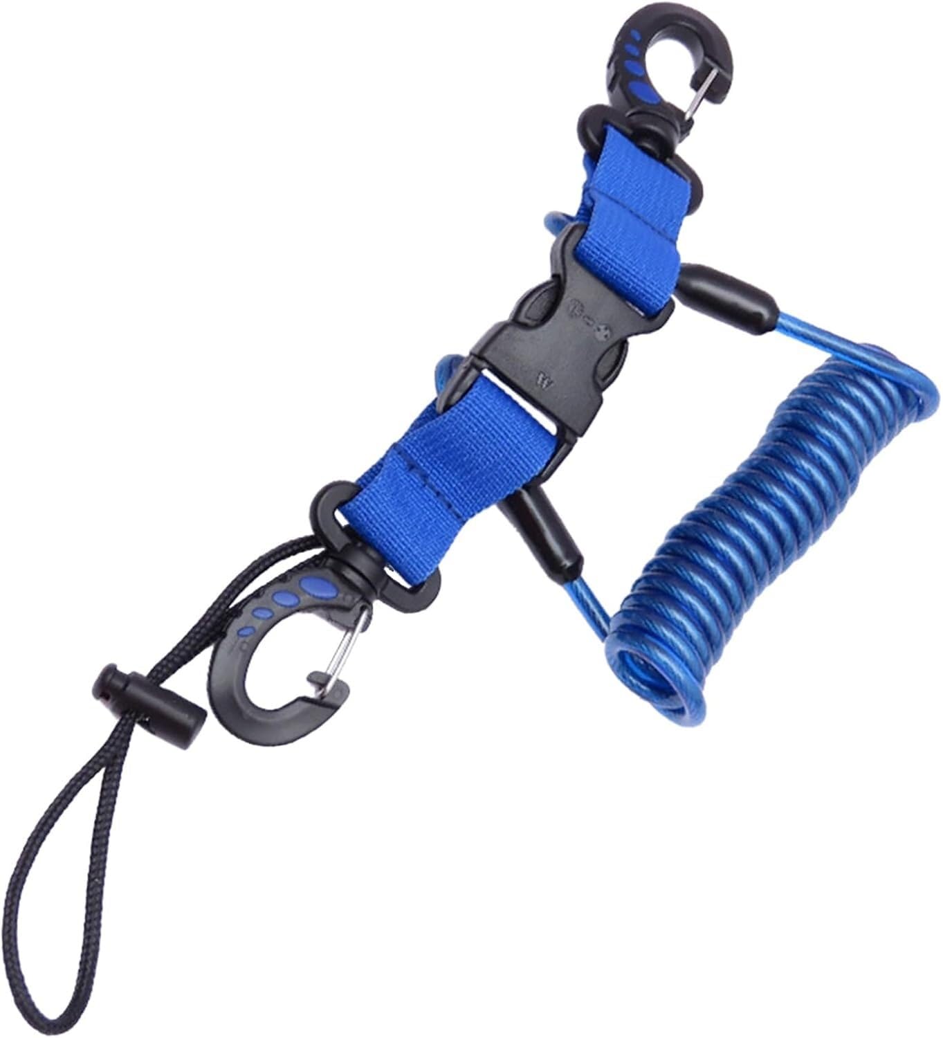 Smycz do aparatu nurkowego, klips spiralny, kabel spiralny, smycz do akcesoriów sportowych do nurkowania, z klipsem, latarka z szybkim zwalnianiem