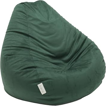 Bean Bag Cover, Filling Transfer Liner, Soft Micro Suede, Adult, Dark Green