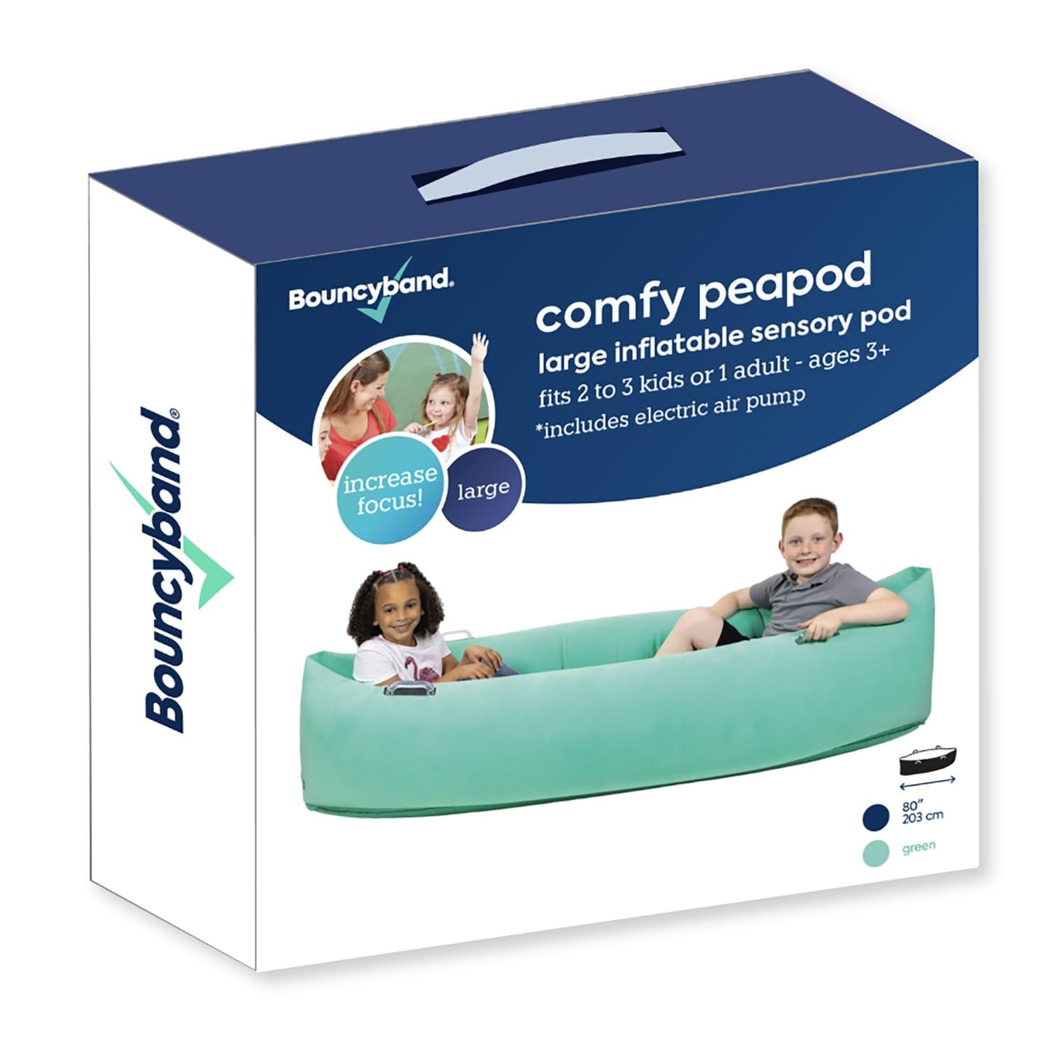 Comfy Peapod Inflatable Sensory Pod 80" Green Plastic