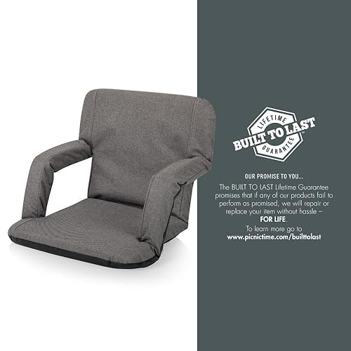 Miniatura 12 de PICNIC TIME NFL Washington Commanders Ventura - Asiento reclinable para estadio con respaldo, asiento tipo grada, silla de playa (gris jaspeado)