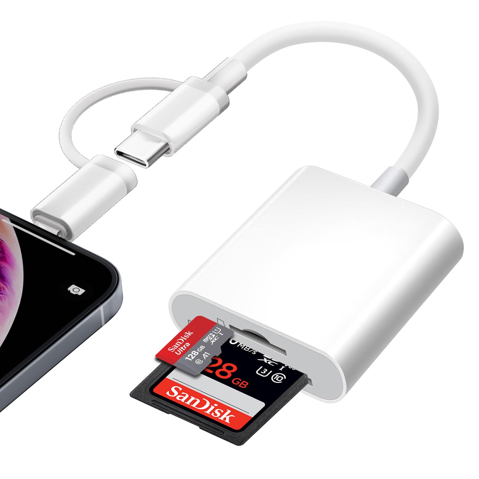 Lettore Schede JJC 3-in-1 USB Type-C | 3 Slot Per SD/Micro SD/NM | Velocità USB 3.0 Fino A 90 MB/s | Guscio Metallico - Foto 2