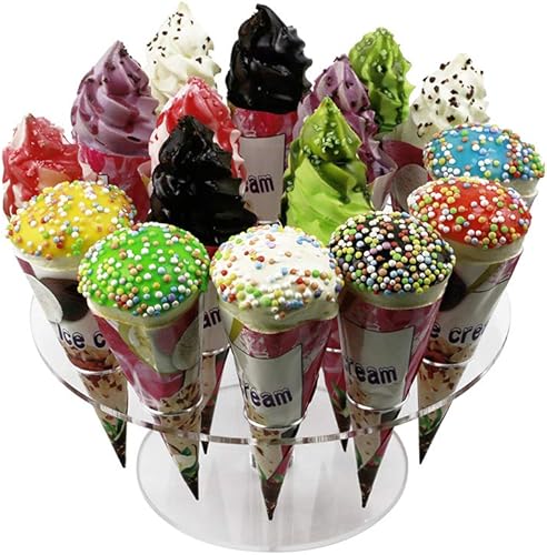 Miniatura 6 de Soporte de cono de helado,Soporte de cono de helado de 16 agujeros,Soporte de conos de algodón de azúcar,Soporte de cono de acrílico,Soporte de cono