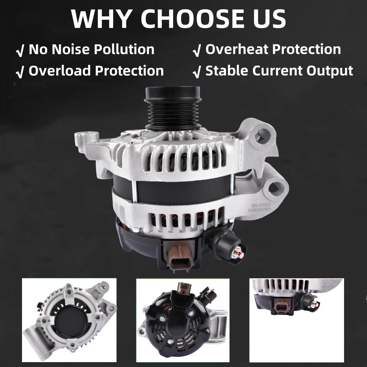 104210-6690 MC10300AA27 1042106690 Alternator 12V 150A CW 6-Groove Pulley Replacement for Ford Fusion 2013-2020 1.5L 1.6L 11666N 2007587 G2GZ10346A Mustrod