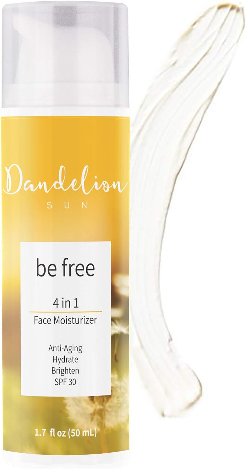 Dandelion Sun, Anti-Aging Face Moisturizer with Broad Spectrum SPF 30, Facial Sunscreen, Antioxidant-Rich Complex with Vitamin C and E, Botanical Extract, Squalane, 1.7 fl oz