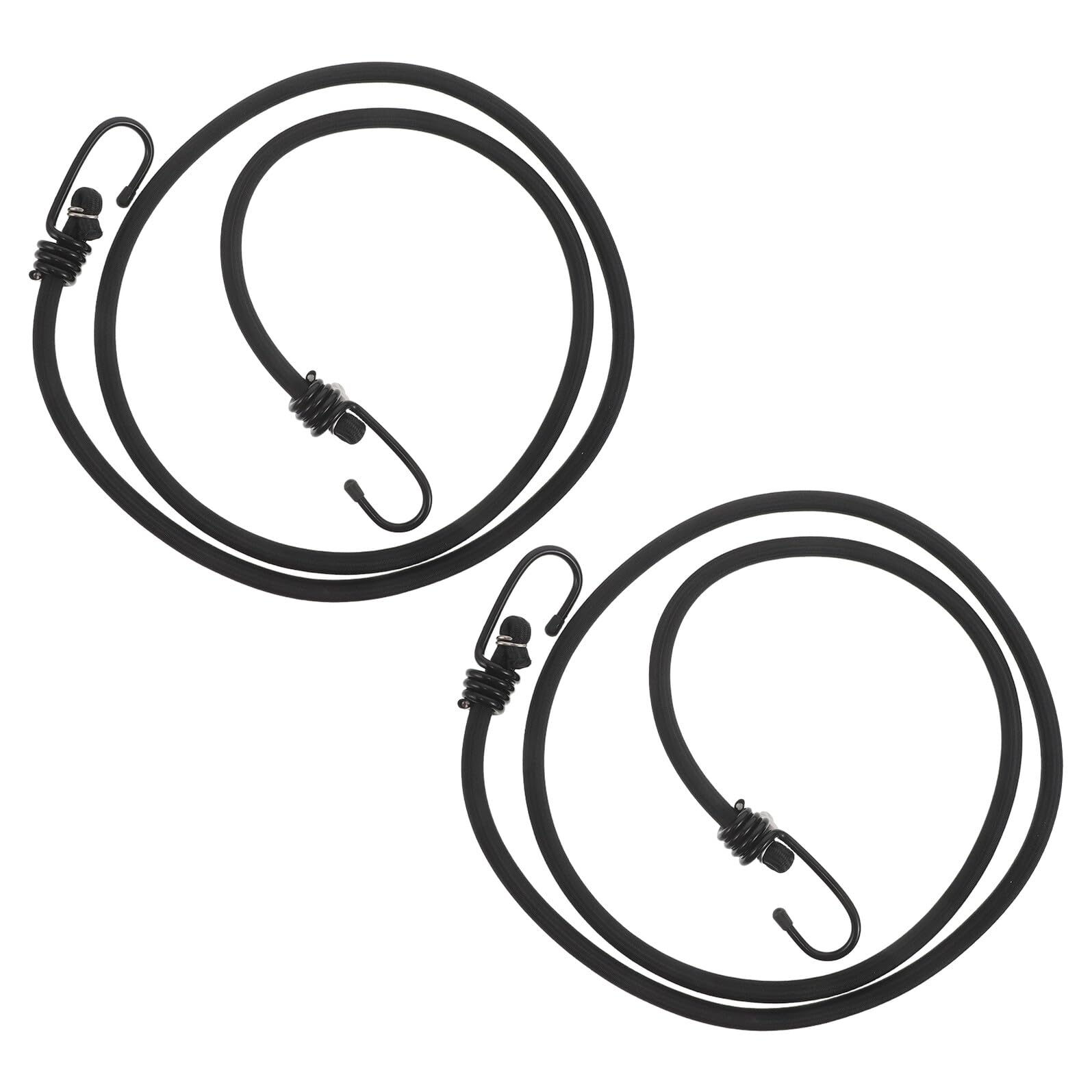 GALPADA Corde Elastiche con Ganci 2 Pezzi 10Mm X 64 Pollici Corde per Riparo da Esterno in Poliestere Resistenti Elastici Multiuso per Bagagli e Campeggio Ancoraggio per Portapacchi e