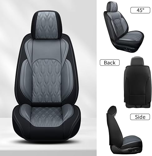 Vista 50 de Fundas de asiento de automóvil para Chevrolet/Chevy Trailblazer 2021-2023 2024: fundas de asiento delantero, impermeables, de piel sintética, negro