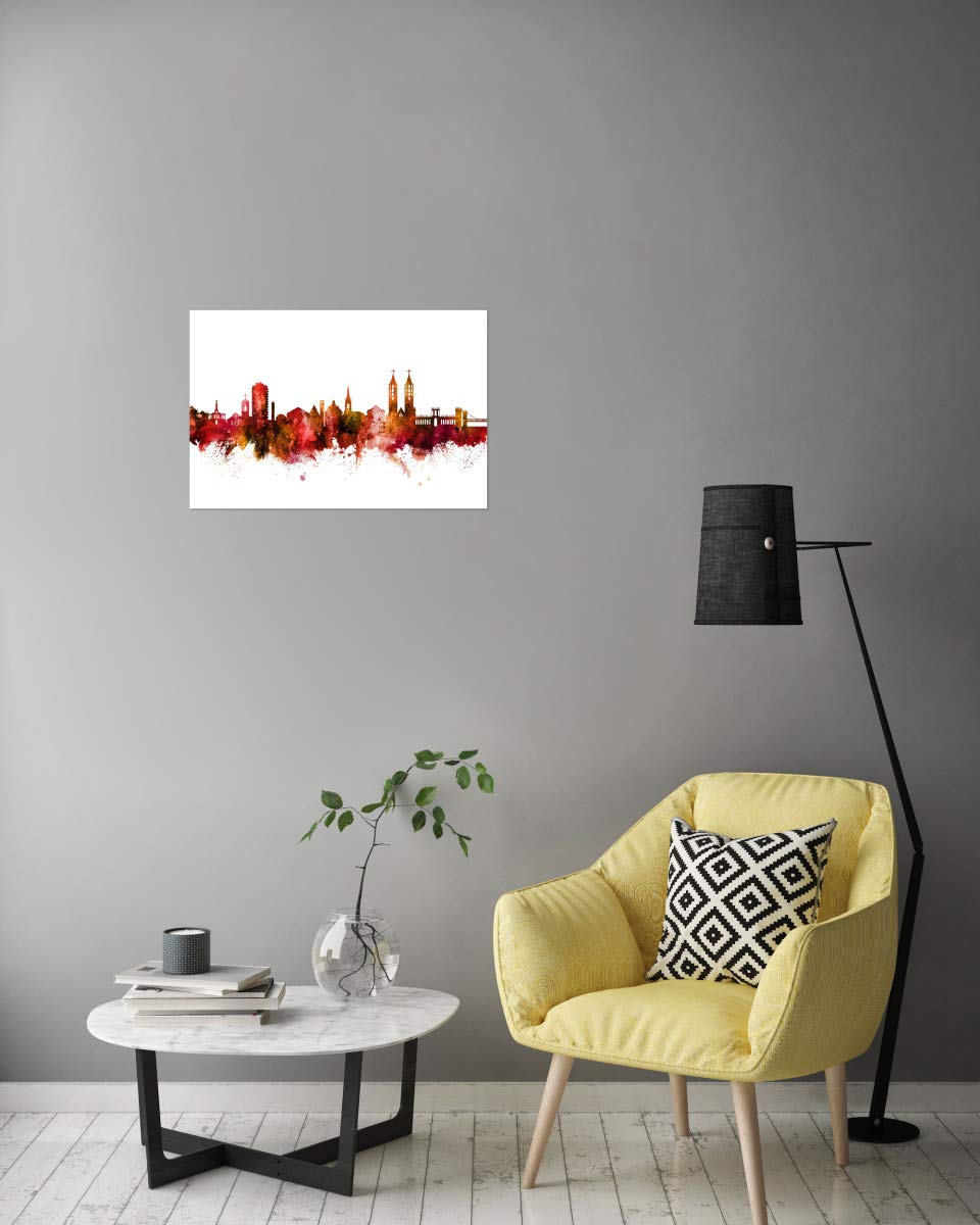 artboxONE Poster 150x100 cm Städte Kassel Germany Skyline Red - Bild kassel cityscape germany