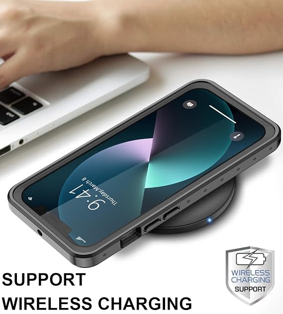 for iPhone 13 Waterproof Case with Built-in Screen Protector, IP68 Underwater Case Shockproof Dustproof Full Body Protection Cover for iPhone 13 6.1 inch(Black)