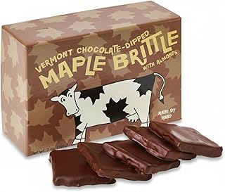 Chocolate Dipped Vermont Maple Almond Brittle Box, 7oz