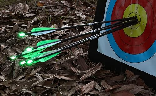 DEEPOWER 20 inch Crossbow Bolts with Mechanical Broadheads and Lighted Nocks for Hunting and Outdoor Practice Carbon Crossbow Arrows - Thumbnail 5