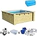 Produktbild Holzpool Komplett-Set Rechteck Schwimmbecken - Inkl. Sandfilteranlage leistungsstarke Poolpumpe Skimmerpaket mit Einlaufdüse und Schlauch-Set Poolvlies Innenhülle Trend Pool (2,20 x 2,20 x 0,78 m)