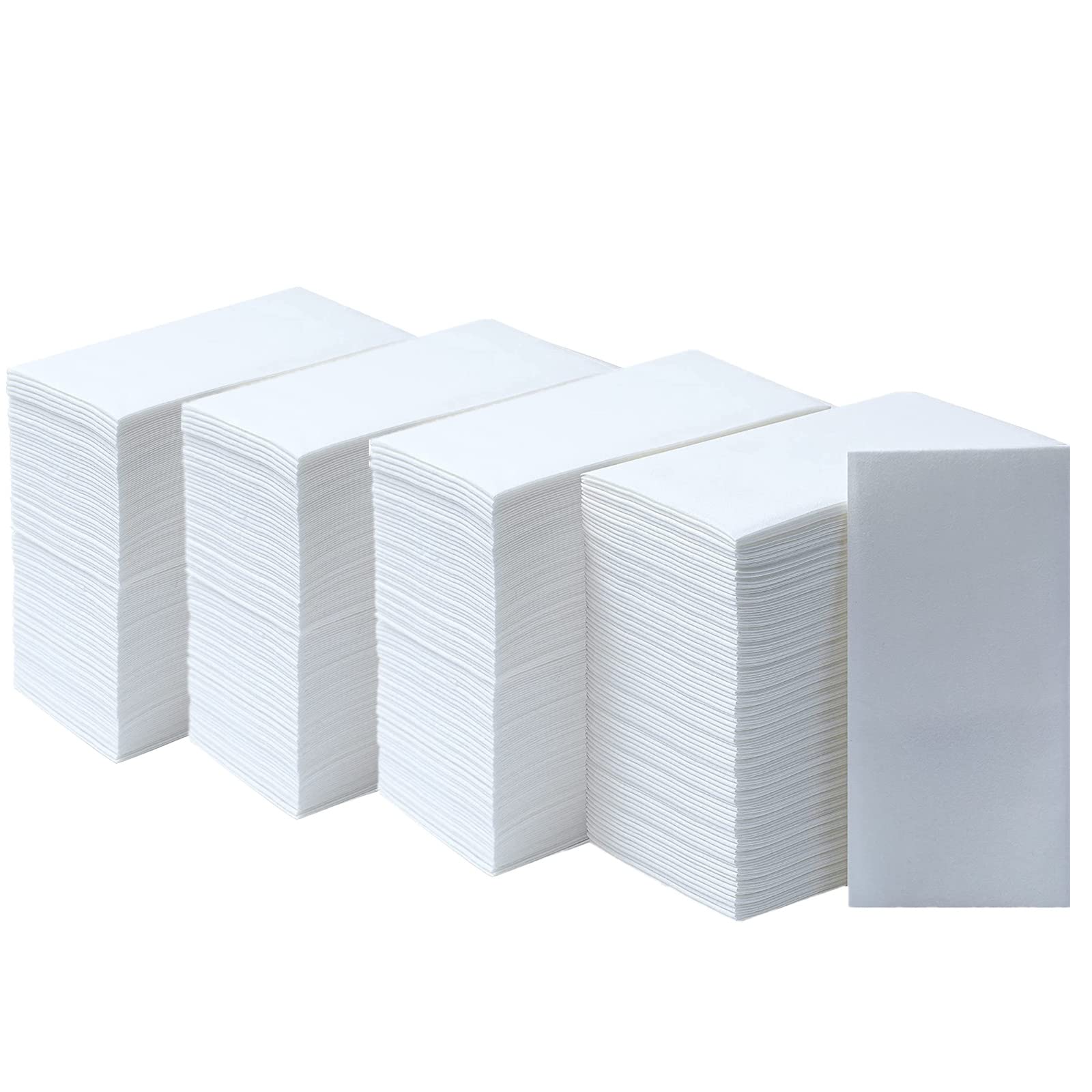 DADAWU Linen Feel Napkins Disposable Napkins Cloth-Like Decoration Serviettes Eco Napkins for Wedding, Party, Birthday, Dinner Christmas, 12"x17", Pack of 200 (White)