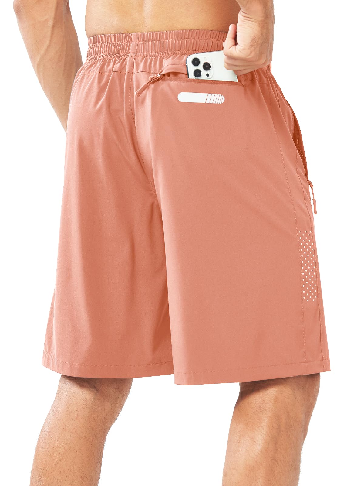 NORTHYARD Sportliche Laufshorts für Herren, schnelltrocknend, Workout-Shorts, 17,8 cm/12,7 cm/22,9 cm, leicht, Sport, Fitnessstudio, Basketball, Tennis, Wandern, Pinkorange, Klein