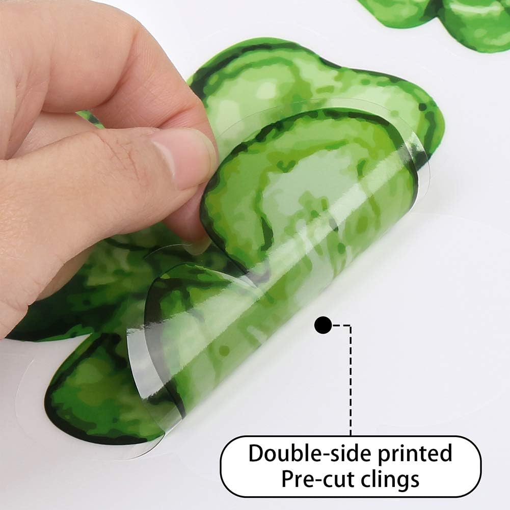 CCINEE 82PCS St.Patrick's Day Window Cling Sticker,Large Shamrock Glass Window Sticker Decal for Home Party Decoration