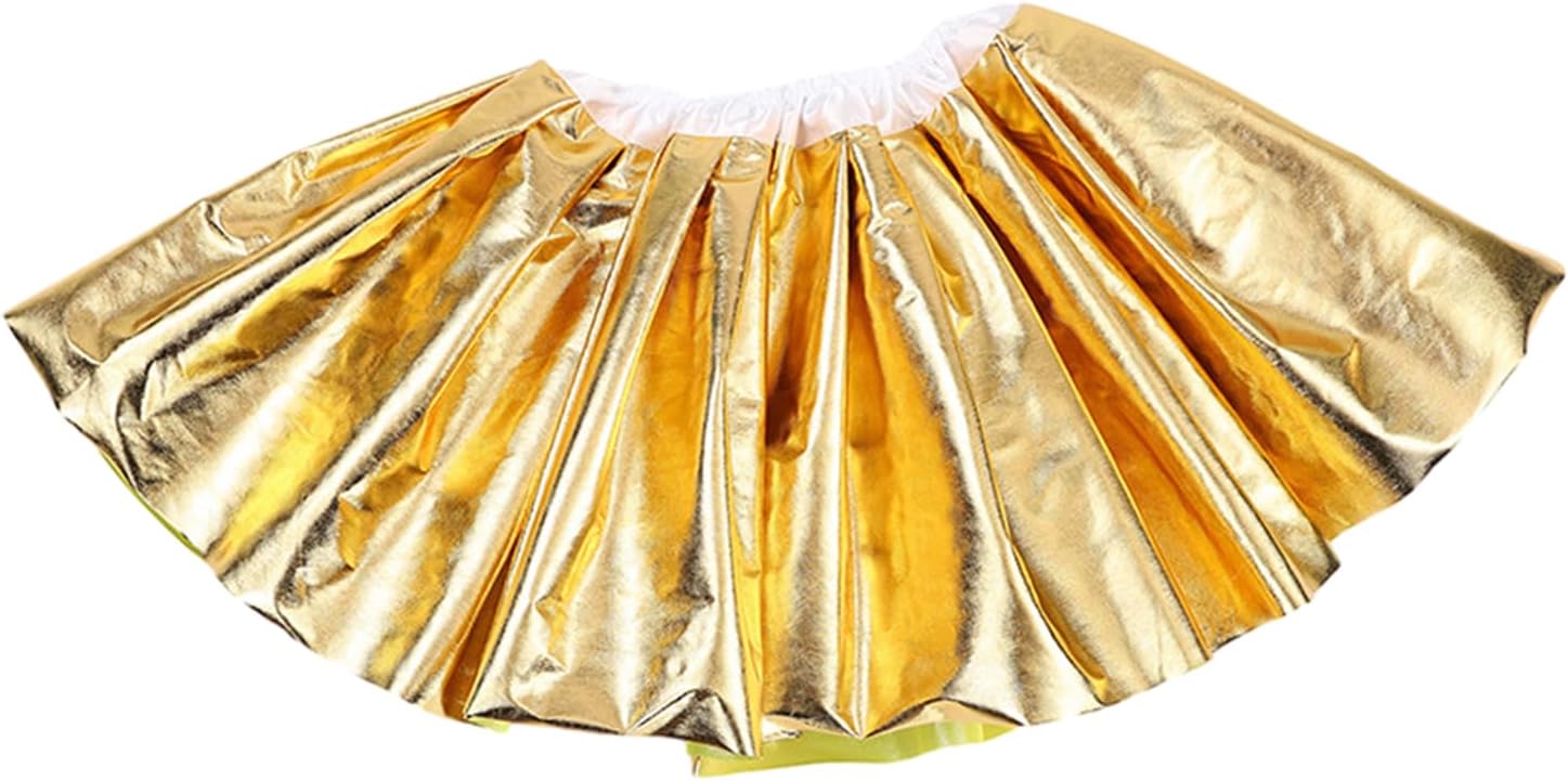 Kids Girls Skirt Metallic Tutus Pu Leather Tutus Ballet Dance Skirts Party Raves Festival Halloween Clothes Gifts