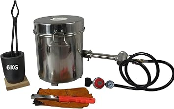 6 KG Gas Metal Melting Furnace Foundry Crucible Cast Mold Gas Forge