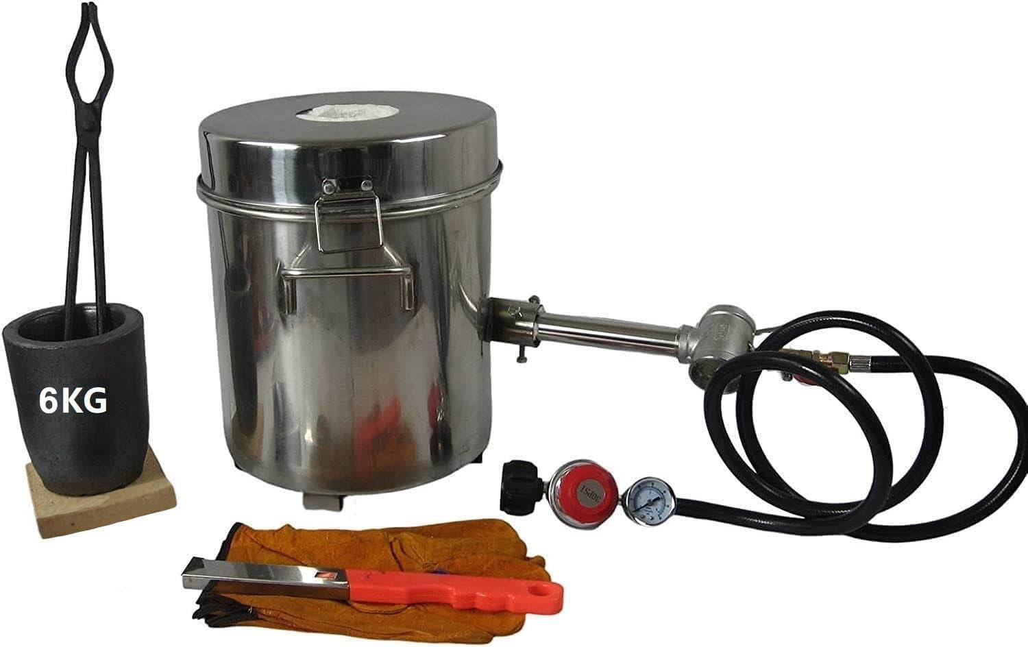 6 KG Gas Metal Melting Furnace Foundry Crucible Cast Mold Gas Forge