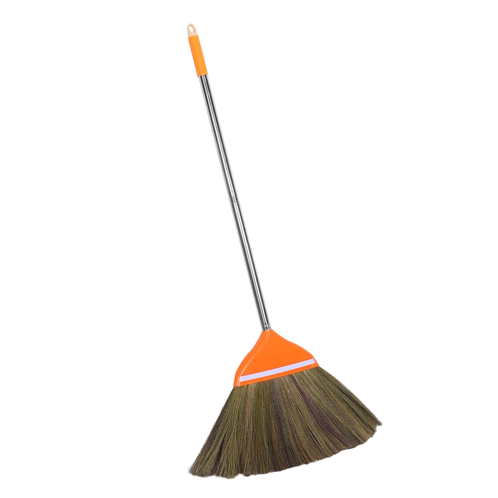 HEMOTON Escoba Natural de Mano para Limpieza del Hogar con Mango Largo de 105cm, Ligera y Resistente, Hecha de Miscanthus para Interiores y Uso Doméstico