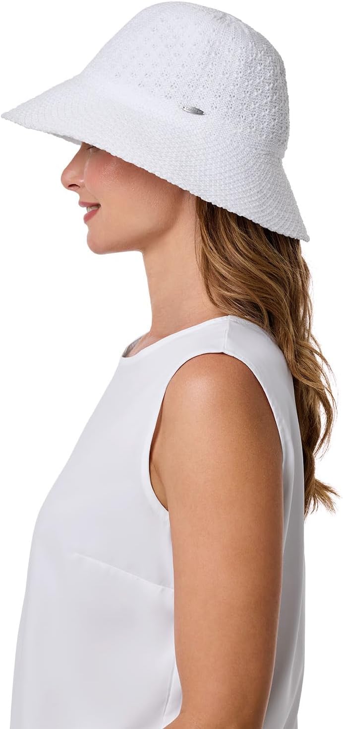 Women's Bucket Hat - UPF 50 Sun Protection - Packable & Travel Friendly - Marina in White (One Size) - Image 4