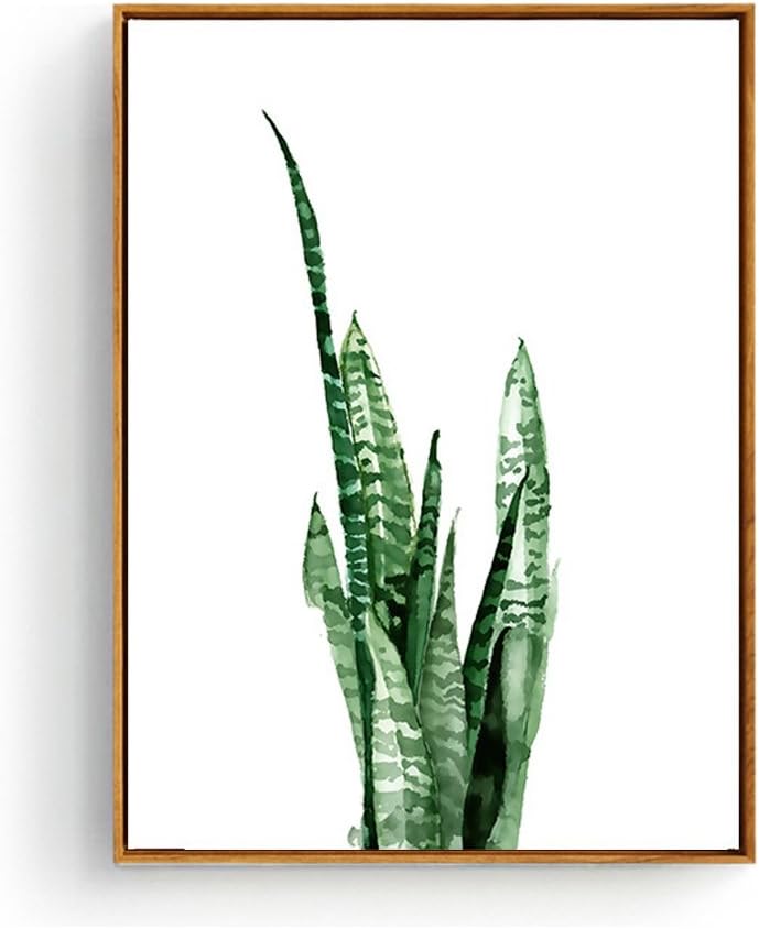 hepix Canvas Wall Art Leaves Wall Paintings Simple Wooden Framed Wall Pictures for Bedroom Bathroom Living Room Home Decorations 17ร13