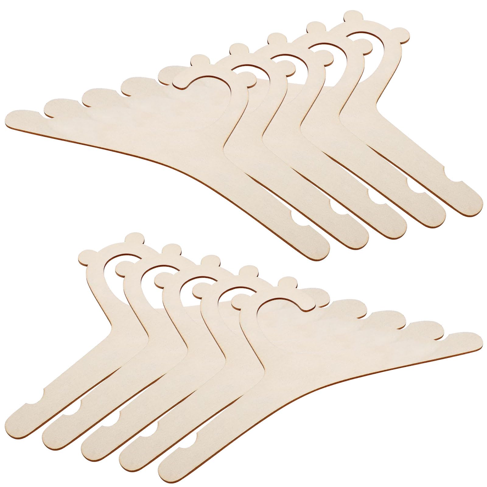 10 Pcs Baby Hangers, Wooden Baby Coat Hangers with Cute Bear Ears, Cute Toddler Infant Children Kids Clothes Hanger, Non Slip Coat Hanger for Toddler Kids Clothes and Pants
