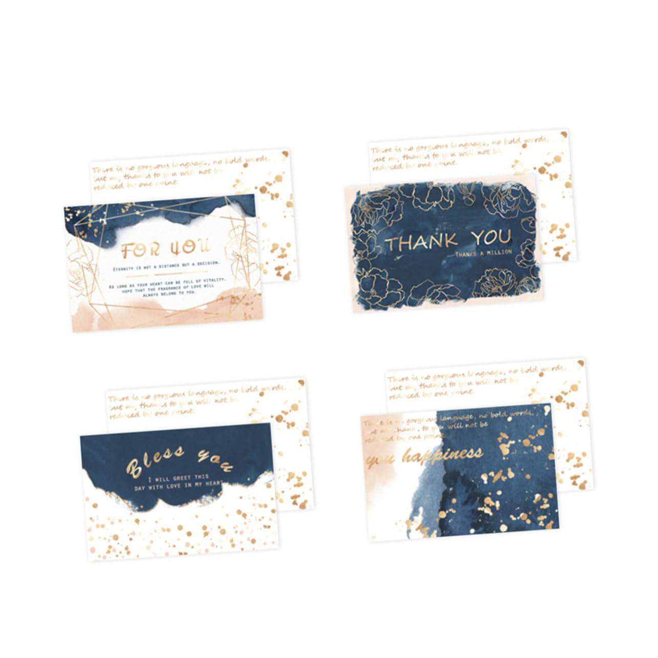 STOBOK 48sätze Teiliges Goldene Grußkarten Mit Umschlägen Glückwunsch Und Botschaftskarten Für Hochzeiten Und Jubiläen Zufällige Designs