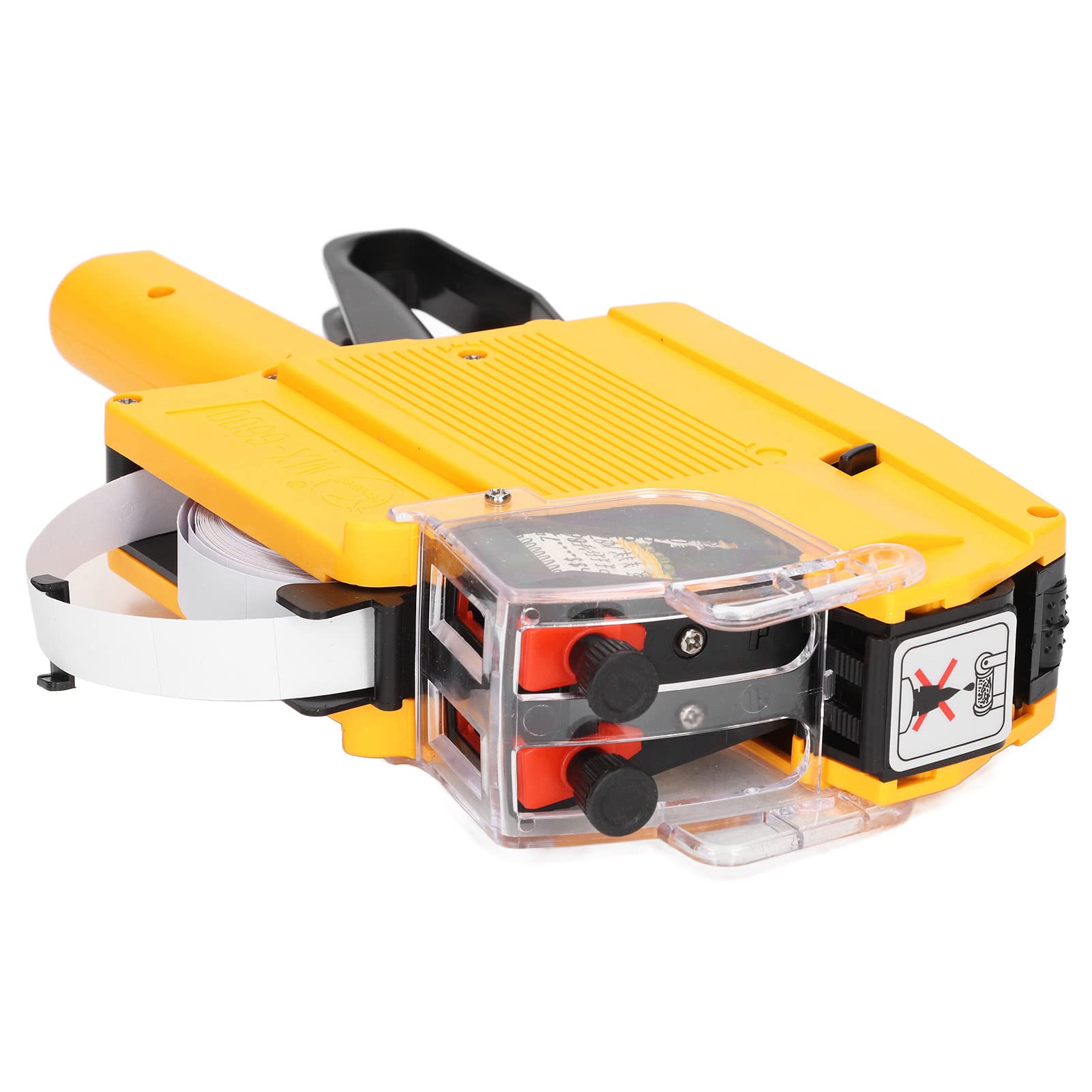 Cocoarm Pistola per Cartellini del Prezzo Pistola per Etichette in ABS MX 6600 Marcatore di Prezzi a 2 Righe e 10 Cifre con Rotella di Inchiostro Ed Etichette per la Codifica dei Prodotti (YELLOW)