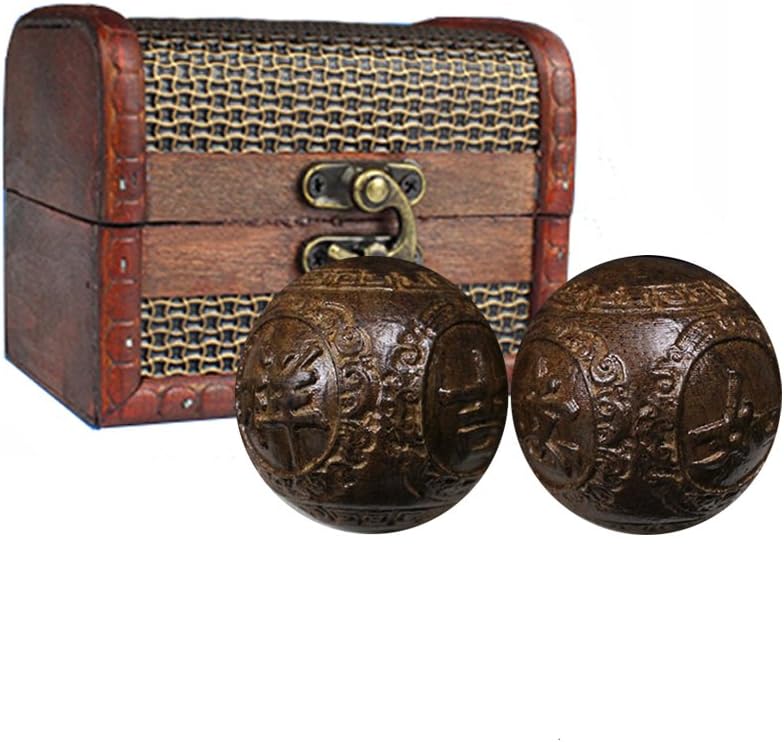 iLOVEPandas Natural Agarwood Massage Balls Chinese Acupoint Ball Hand Exercise Baoding Balls (Style 2)