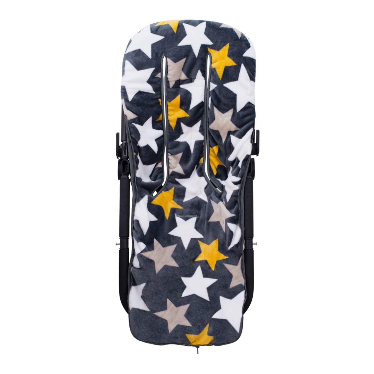JYOKO Kids Saco Universal para Cochecito, Sacos de Abrigo para Carritos, Saco Invierno Silla Paseo, Saco de Silla de Bebe con Cremallera Desmontable, Capa Regulable (Nordic Yellow, Polar)
