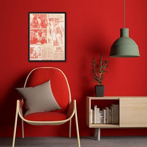 Miniatura 7 de Arte de pared de periódico rojo retro, pósteres vintage de los años 60 y 70, impresiones de arte espiritual hippie de 16 x 24 pulgadas con marco