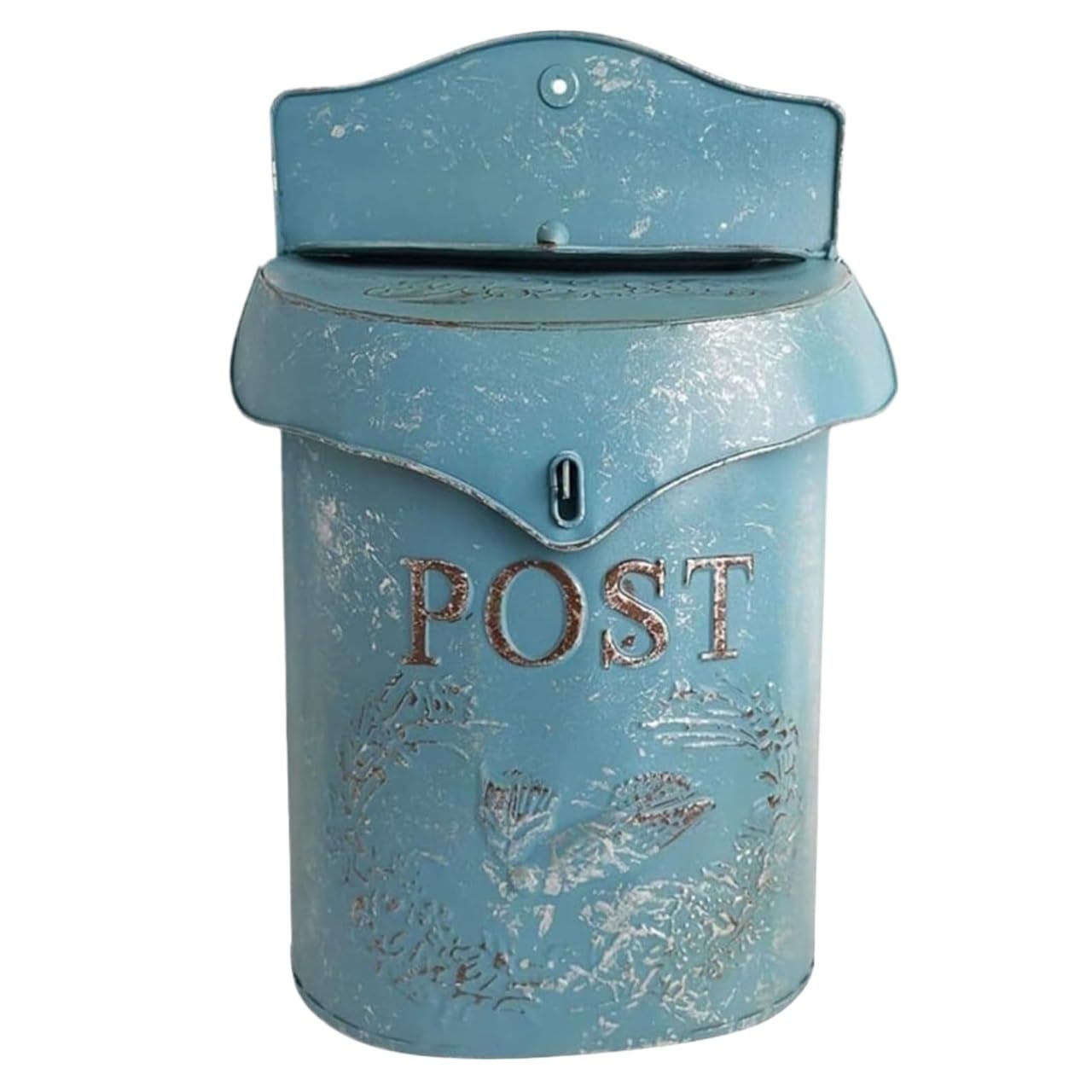 Vintage Letter Box Mailbox Wall Mounted Letterbox Security Mailbox Metal Iron Post Box Outdoor Home Decorative Outdoor Lockable