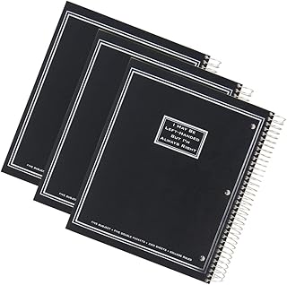 Left-Handed Five Subject College Ruled Notebook With "I May Be Left_Handed But I Am Always Right" Saying, Set of 3, Black
