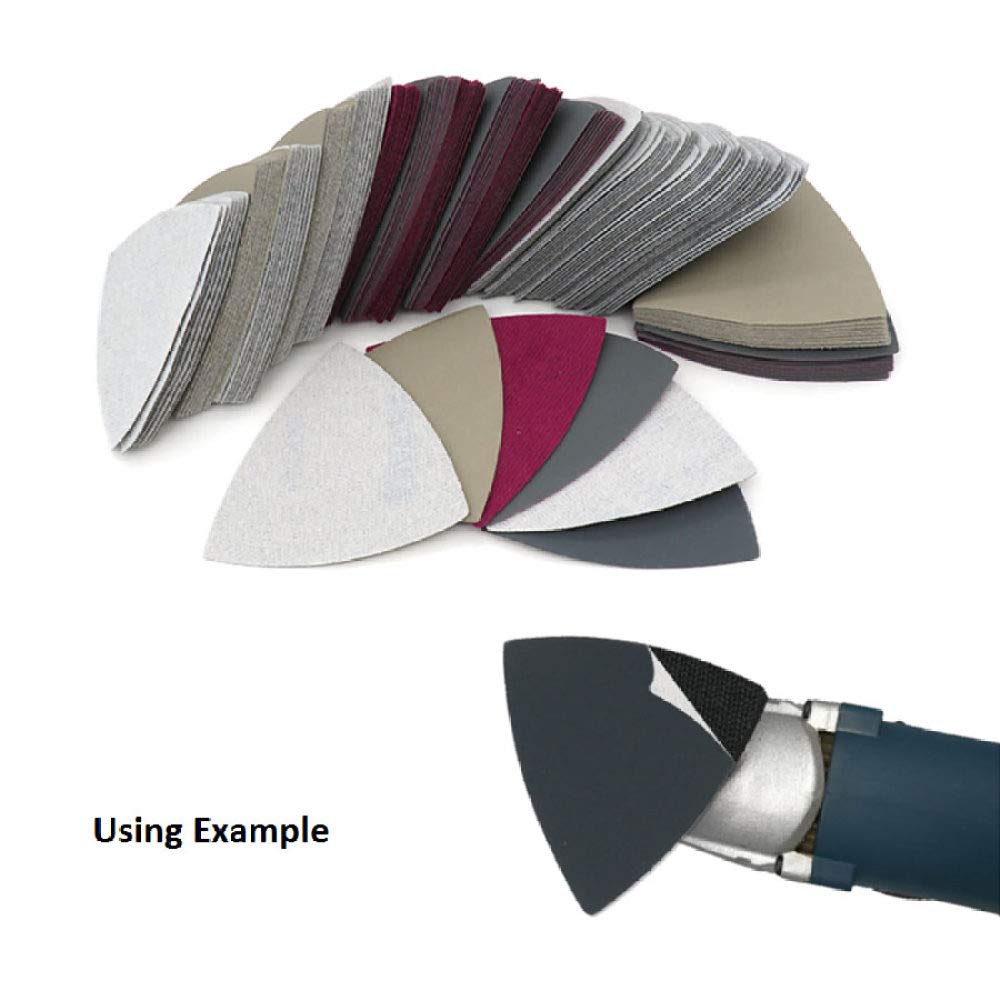 5-100Pcs Papel de lija de lijado flocado triangular seco húmedo 90x90x90mm Herramienta de pulido abrasivo de grano 60-10000 para, 1000,90x90x90mm (200 piezas)